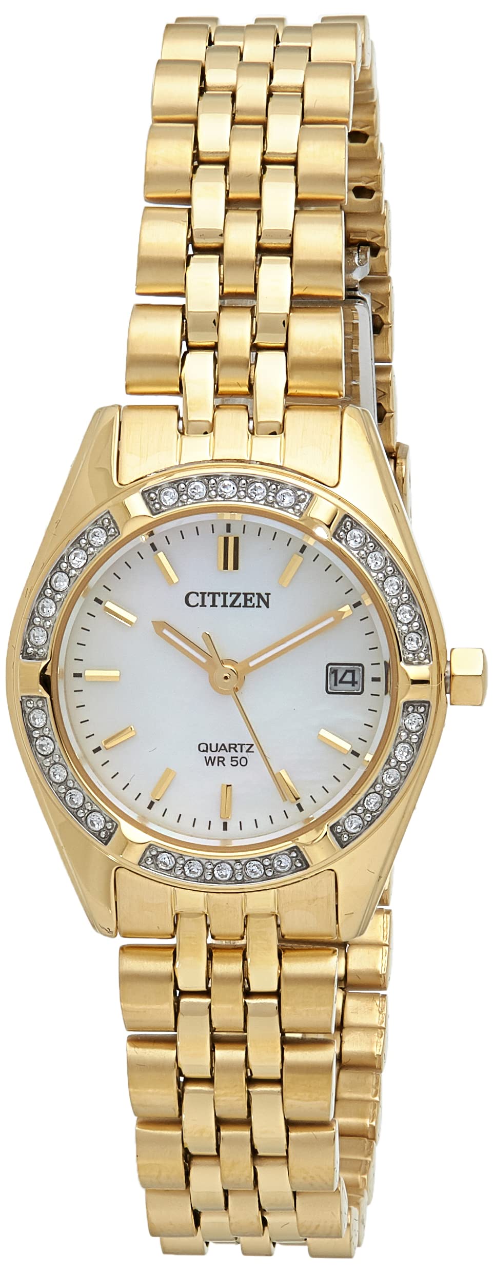CITIZEN Womens Quartz Watch, Analog Display and Stainless Steel Strap - EU6062-50D