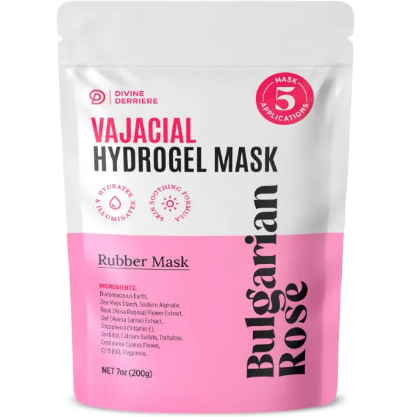 Divine Derriere Vajacial Hydrogel Mask - Premium Modeling Rubber Mask with Bulgarian Rose Petals, Deeply Purifying, & Super Hydrating Hydro jelly Sheet Masks, Peel-Off Jelly Mask Powder Kit