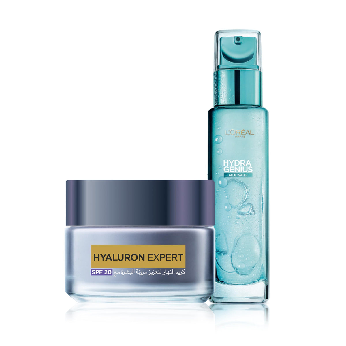 L’Oréal Paris Hydra Genius Aloe Water 72H Liquid Moisturizer, 70 ml & L’Oréal Paris Hyaluron Expert Replumping Moistuizing Day Cream 50ml