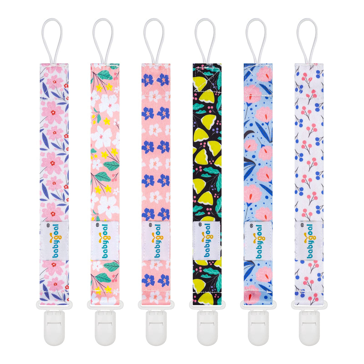 Babygoal Christmas Pacifier Clips, 6 Pack Pacifier Holder for Boys and Girls Fits Most Pacifier Styles & Baby Teething Toys and Baby Xmas Gift 6PB12