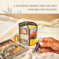 Dukhni Ma’amoul Attar Oil Set | Authentic Arabic Fragrance Oils| Long- lasting Halal Scents for Ramadan & Eid Gifts | Oud Mukhalat, Oud Mubakhar, Oud Abyad, Oud Ya Aini, Attar Al Bakhoor, Ambar Oud