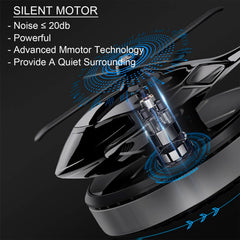 NICEADA Car Air Freshener, Helicopter Solar Energy Rotating Aromatherapy Aviation Al Alloy Diffuser, Interior Decoration Accessories Diffuser for Car and Home (Silver)