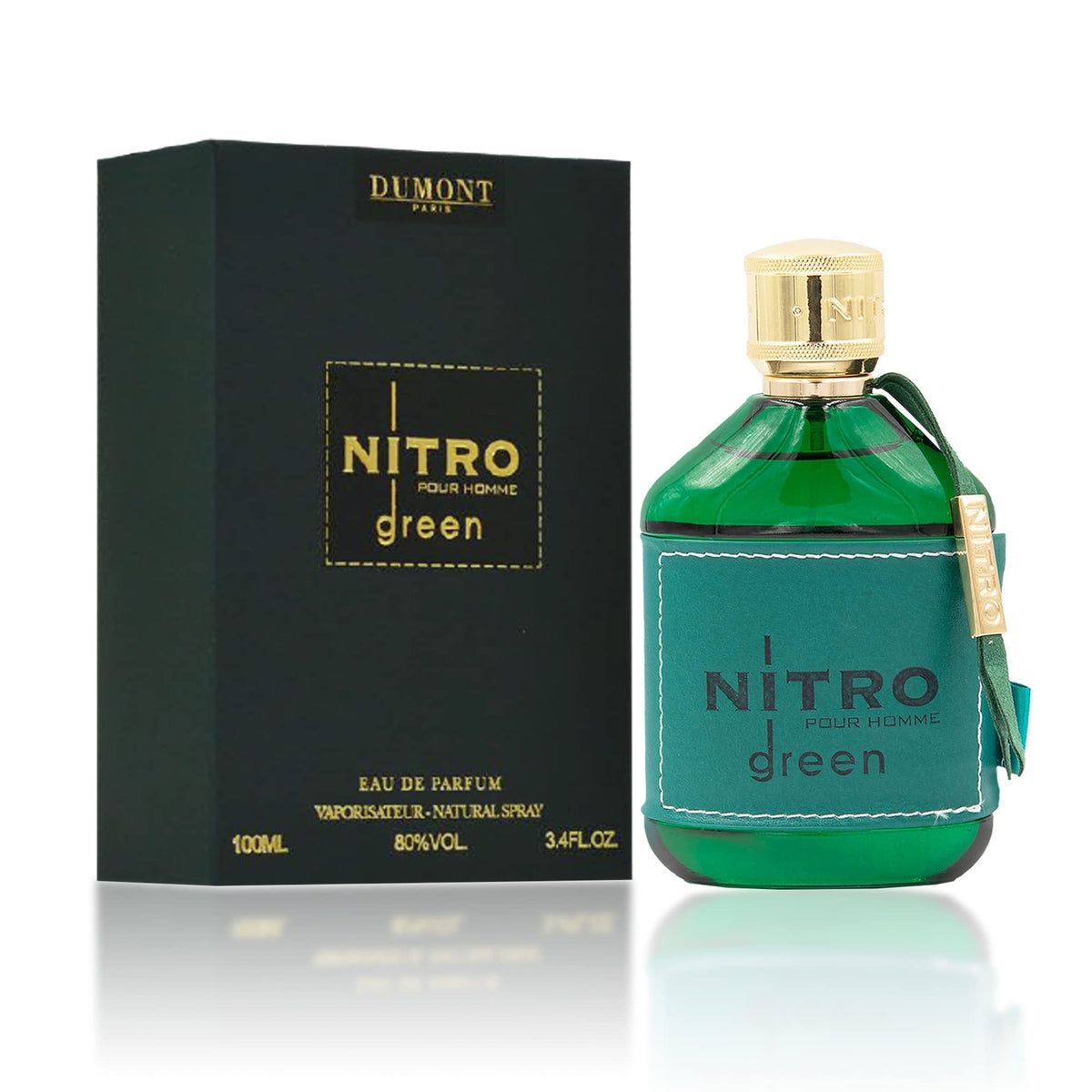 Dumont Nitro Green - Eau De Parfum - 3.4oz - Luxury Perfume for Men - Woody, Floral, Fruity & Masculine Fragrance - Long Lasting Cologne Mist & Body Spray - for Him