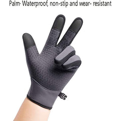 TERRIFI Winter Warm Gloves Men Women Cycling Windproof and Waterproof Pu Leather Touchscreen Cold Weather Driving Gloves, Size: M