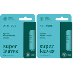 ATTITUDE Plastic-free Lip Balm, EWG Verified Plant- and Mineral-Based Ingredients, Vegan and Cruelty-free Personal Care Products, Unscented, 0.3 Oz (Pack of 2)