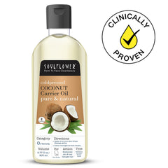 SOULFLOWER ORGANIC COCONUT OIL FOR HAIR, MOISTURIZE DRY SKIN, ANTI FRIZZ, 100% PURE, NATURAL, COLDPRESSED, ECOCERT COSMOS CERTIFIED, 6.77 FL OZ, FREE APPLICATOR