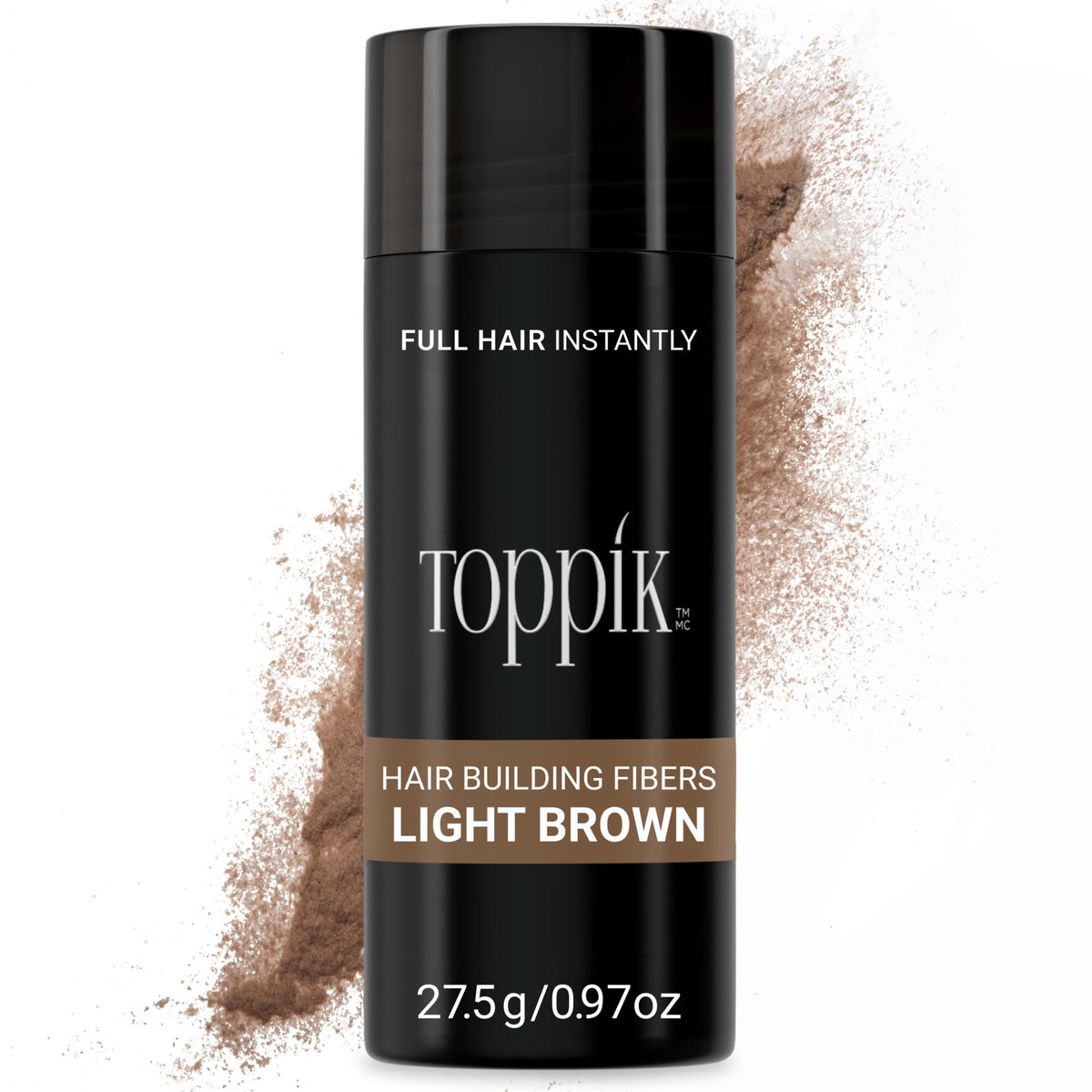 Toppik Hair Building Fibers with Premium Keratin Fibers Conceals Hair Thinning and Hair Loss for Fuller Looking Hair that Gives Completely Natural Look For Men and Women Light Brown, 27.5 Grams