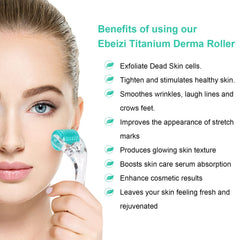 XtraBeauty Derma Roller With 192 Real Individual Titanium MicroNeedles, Skin Care Microneedling Derma Roller for Hair Loss Hair Regrowth Acne Stretch Marks Cellulite Treatment and so on
