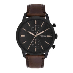 Fossil Mens Quartz Watch, Analog Display and Leather Strap FS5437