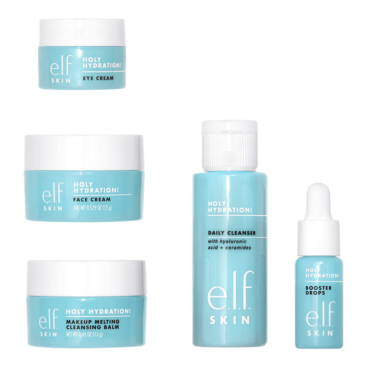 e.l.f. e.l.f.SKIN Hydrated Ever After Skincare Mini Kit, Cleanser, Makeup Remover, Moisturizer & Eye Cream For Hydrating Skin, TSA-friendly Sizes