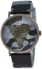 GUESS Mens Quartz Watch, Analog Display and Silicone Strap W1161G1