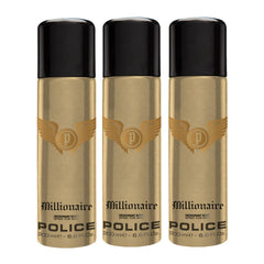 Police Millionaire Homme Deodorant Spray 200ml (Pack of 3)