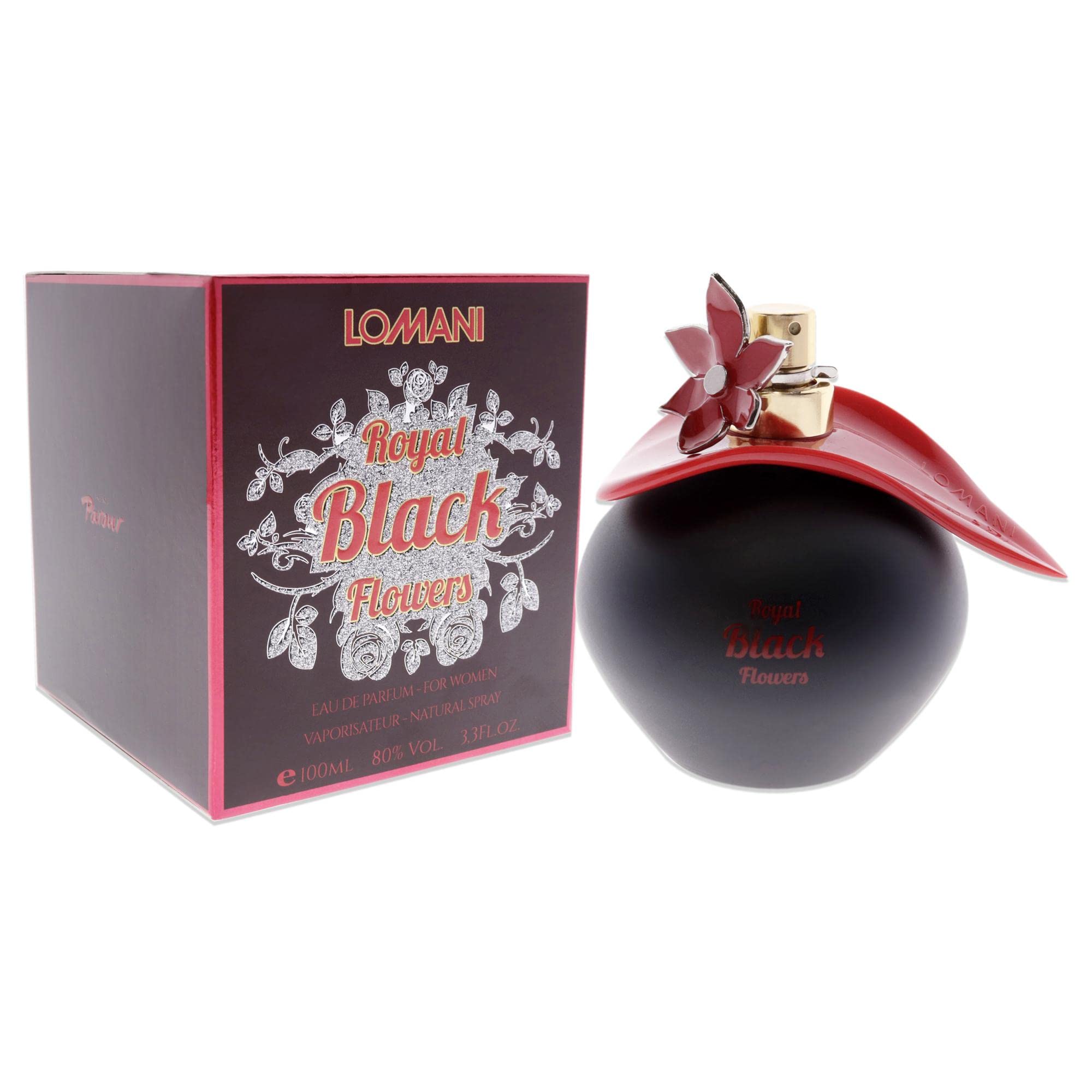 Lomani Royal Black Flowers Women EDP Spray 3.3 oz