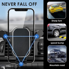 HULPPRE Car Phone Holder Mount for Transversal/Vertical Vent, [Upgraded Never Fall Metal Clip] Handsfree Cell Phone Holder for Car,Compatible With All Phones