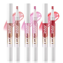 NALACAL 3-Piece Glitter Lip Glow Oil Set, High-Shine Hydrating Lip Gloss with Brush Applicator, Long-Lasting Moisturizing Tinted Lip Glaze, Non-Stick Shimmer Lip Stain for a Smooth and Glossy Finish