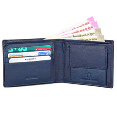 WildHorn mens Leather Wallet Belt Combo Men's Wallet - Blue