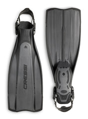 Cressi Pro Light Premium Scuba Diving Heel Fins - Black/Silver