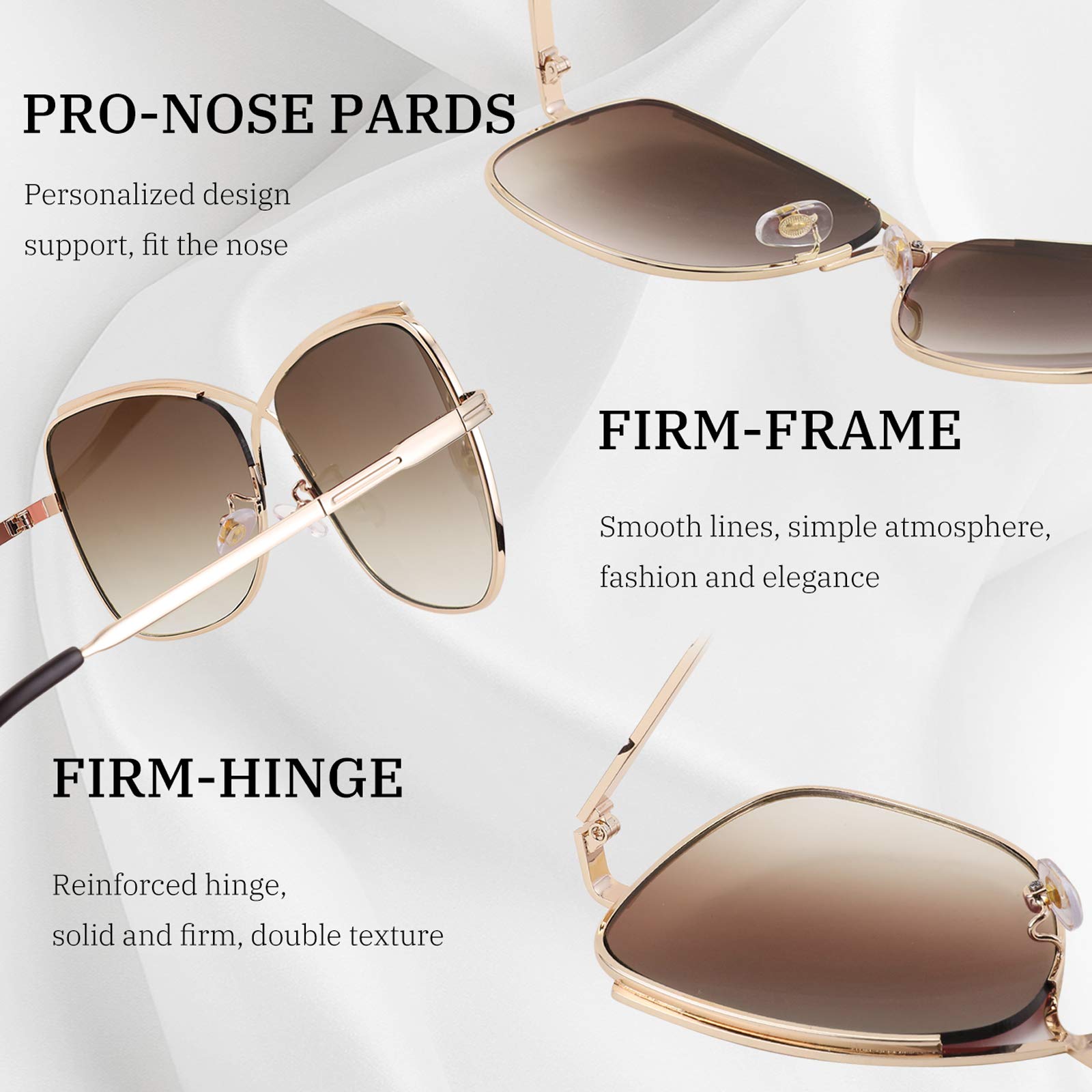 FEISEDY Womens Pilot Sunglasses Oversized Butterfly X Shape Design Cateye Cute Lady Sunglasses B2738