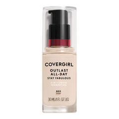 COVERGIRL Outlast All-Day Stay Fabulous 3-in-1 Foundation, 1 Bottle (1 oz), Ivory Tone, Liquid Matte Foundation and SPF 20 Sunscreen (packaging may vary)