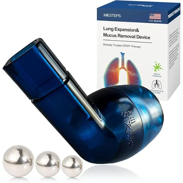 MILLSTEPS Breathing Exercise Device for Lungs,Flutter Valve,Expiratory Breathing Exerciser Clear Mucus from Airways Naturally & Build Stronger Lungs