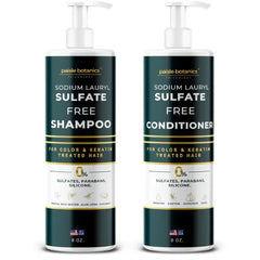 Paisle Botanics Sodium Lauryl Sulfate Free Shampoo and Conditioner Set For Color Treated Hair ALL NATURAL Women & Men Shampoo and Conditioner SLS Paraben and Sulfate Free for Daily Routine