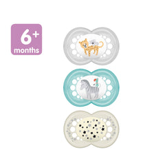 MAM Original Day & Night Baby Pacifier, Shape Helps Promote Healthy Oral Development, Glows in the Dark, 3 Pack, 6-16 Months, Unisex