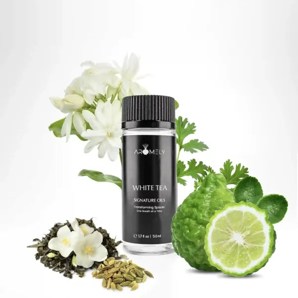 AROMELY White Tea – Signature Diffuser Aroma Scent - Luxurious Fragrance with Notes of White Tea, Bergamot, Cardamom, and Jasmine (50ml)