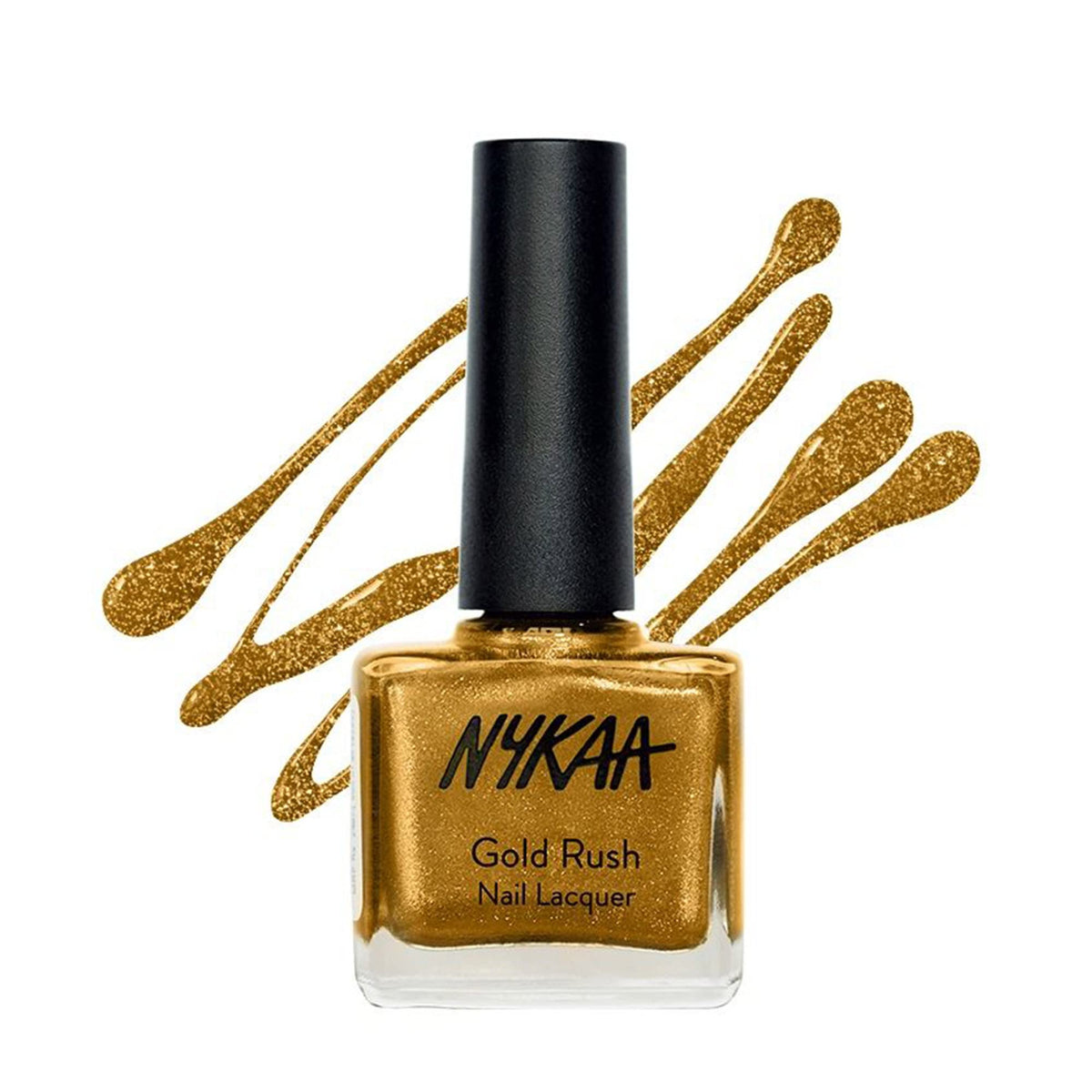 Nykaa Nail Enamel Polish - (Gold Mine - 113) - Gold shade - nail polish with long lasting colour, rich pigment, one stroke application(9ml)