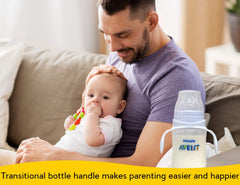 NALACAL 4 Pack Baby Bottle Handles for Philips Avent Anti-Colic and Air Free Vent Baby Bottles, Compatible Avent Bottle Holder for Baby, White