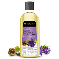 Soulflower Scalp Nourishment Hair Oil with Blend of Castor, Lavender, Ylang Ylang Oil for Hair Fall Control, Scalp, Hair Nourishment - 100% Pure, Organic, Natural Cold pressed Oil - 6.77 Fl.Oz