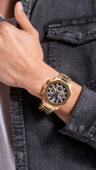 GUESS Gold-Tone Cut-Through Multifunction Watch