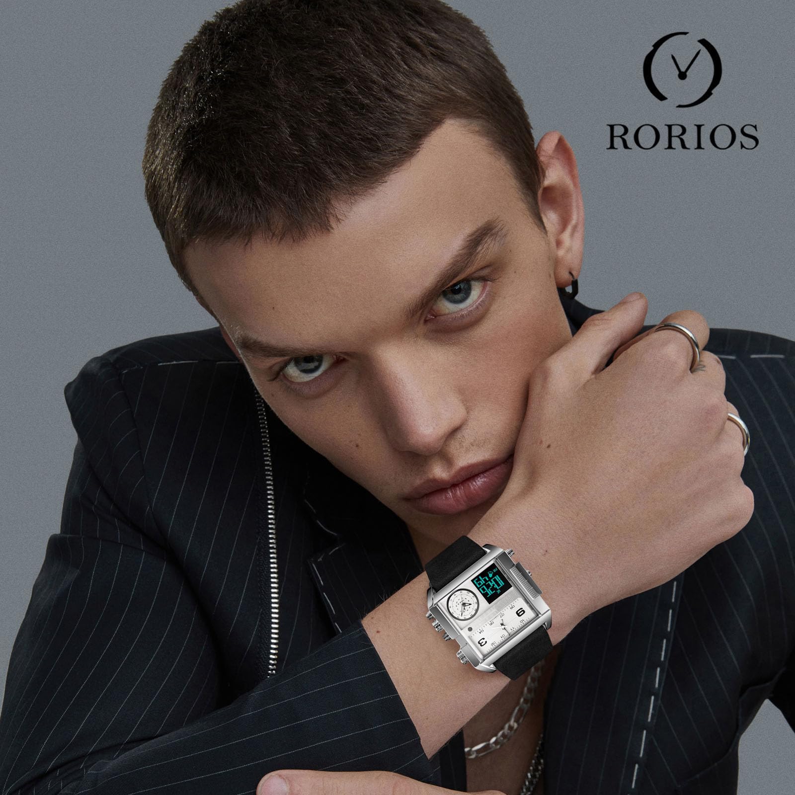 RORIOS Mens Digital Sports Watch Analog Quartz Wrist Watch with Alarm Luminous Sports Watch Men's Electronic Watches