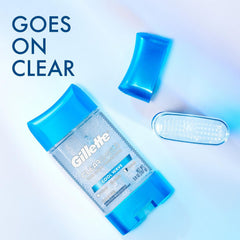 Gillette Antiperspirant and Deodorant for Men, Clear Gel, Clear Shield Cool Wave, 72 Hr. Sweat Protection, 108g - Pack of 5