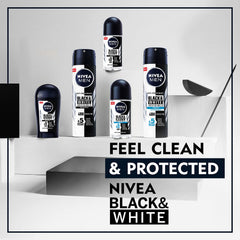 NIVEA MEN Antiperspirant Roll-on for Men, Black & White Invisible Protection Fresh, 2x50ml