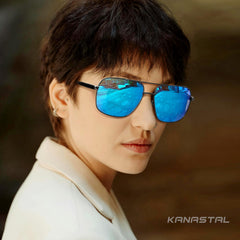 KANASTAL Polarized Sunglasses for Men Women, Large Memory Metal Frame Lightweight Sun Glasses 100% UV400 Protection Shades for Driving