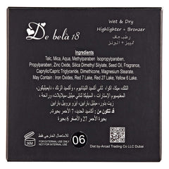 De Bela 18 Wet & Dry Highlighter and Bronzer - 1.36 oz, 06