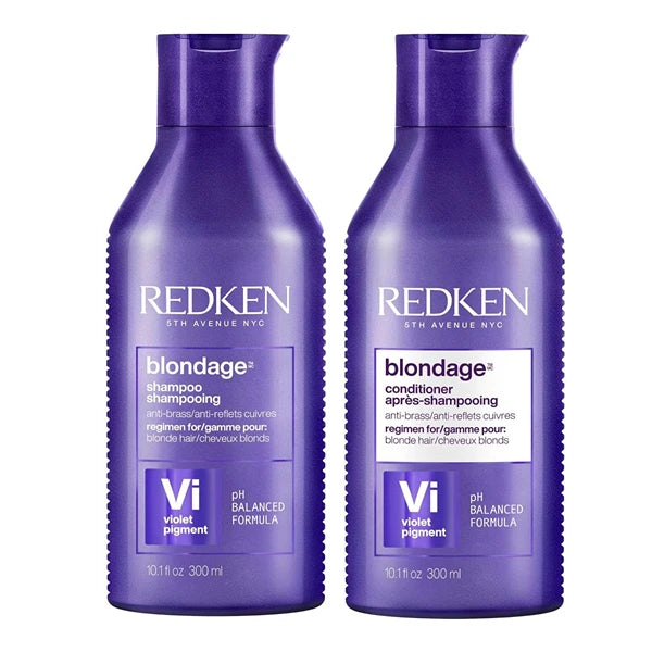 Redken Blondage Purple Shampoo and Conditioner Set For Blonde & Highlighted Hair - Neutralizes Brass & Moisturizes Hair With Pure Violet Pigments, Color Depositing, 10.1 Fl Oz (Pack of 2)