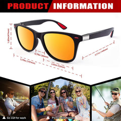 GQUEEN Classic Horn Rimmed Semi Rimless Polarized Sunglasses for Men Women GQO6