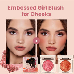 NALACAL 2-Piece Embossed Smooth Powder Blush Palette – Vibrant Orange and Pink Blushers for Flawless Cheeks, Featuring Matte Finish and Rich Pigmentation for Stunning Makeup Looks