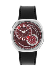 Lee Cooper Men's 2035+Y120F1 Movement Watch, Analog Display and Leather Strap - LC07805.381, Black