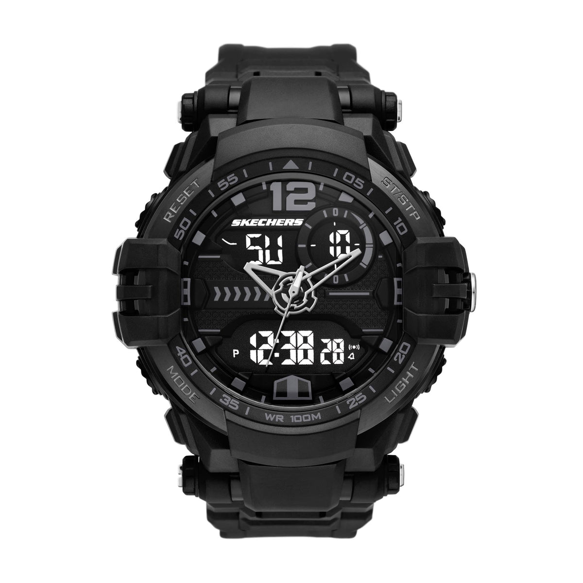 Skechers Men's Quartz Lightweight Analog Digital Watch - Sullivan Black