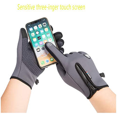 TERRIFI Winter Warm Gloves Men Women Cycling Windproof and Waterproof Pu Leather Touchscreen Cold Weather Driving Gloves, Size: M