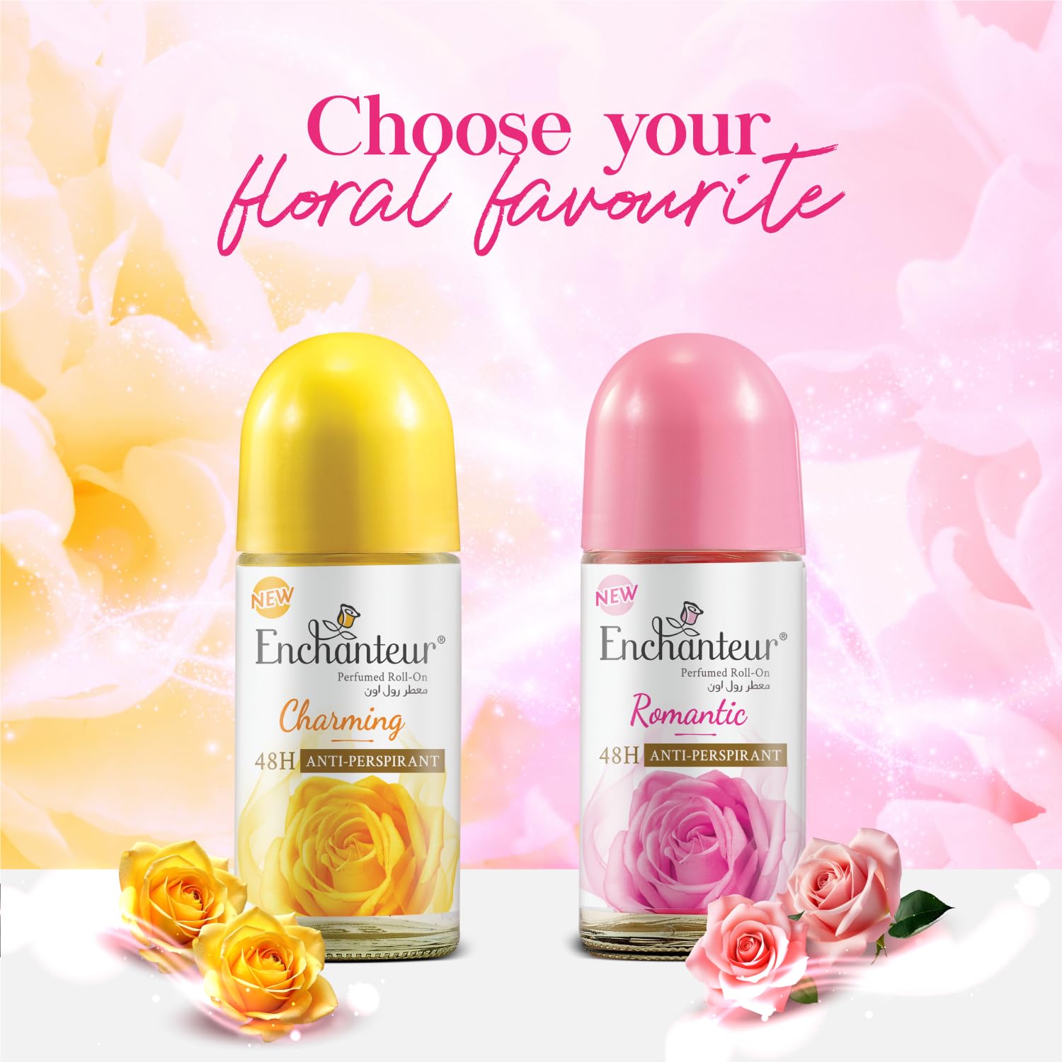 EnchantEUr Romantic Roll On, 48 Hr Odour Protection, Anti-Perspirant, 50Ml