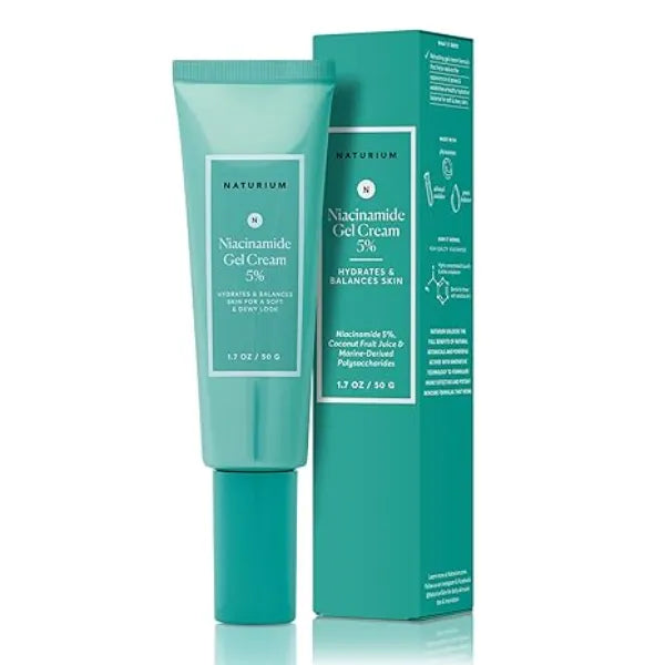 Naturium Niacinamide Gel Cream 5%, Face Moisturizer & Hydrating Skin Care for Healthier-Looking Dewy Skin, 1.7 oz