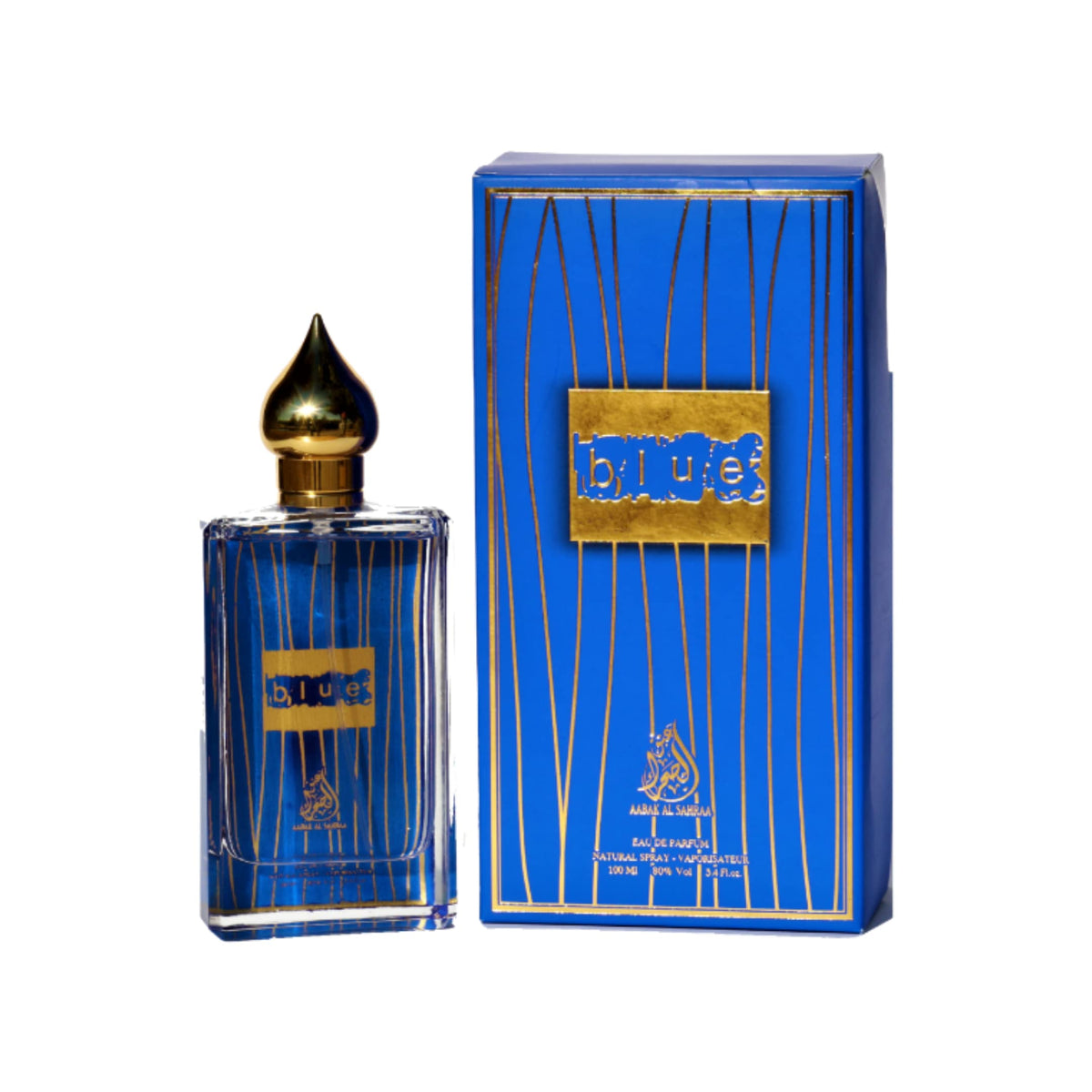 aabak al sahraa عبق الصحراء Blue Perfume for Men, Premium Gift for Men, Eau de Parfum for Men, 100 ML, Best Perfume for Men, Luxury Long Lasting Fragrance with Jasmine, Woodsy, and Amber Notes