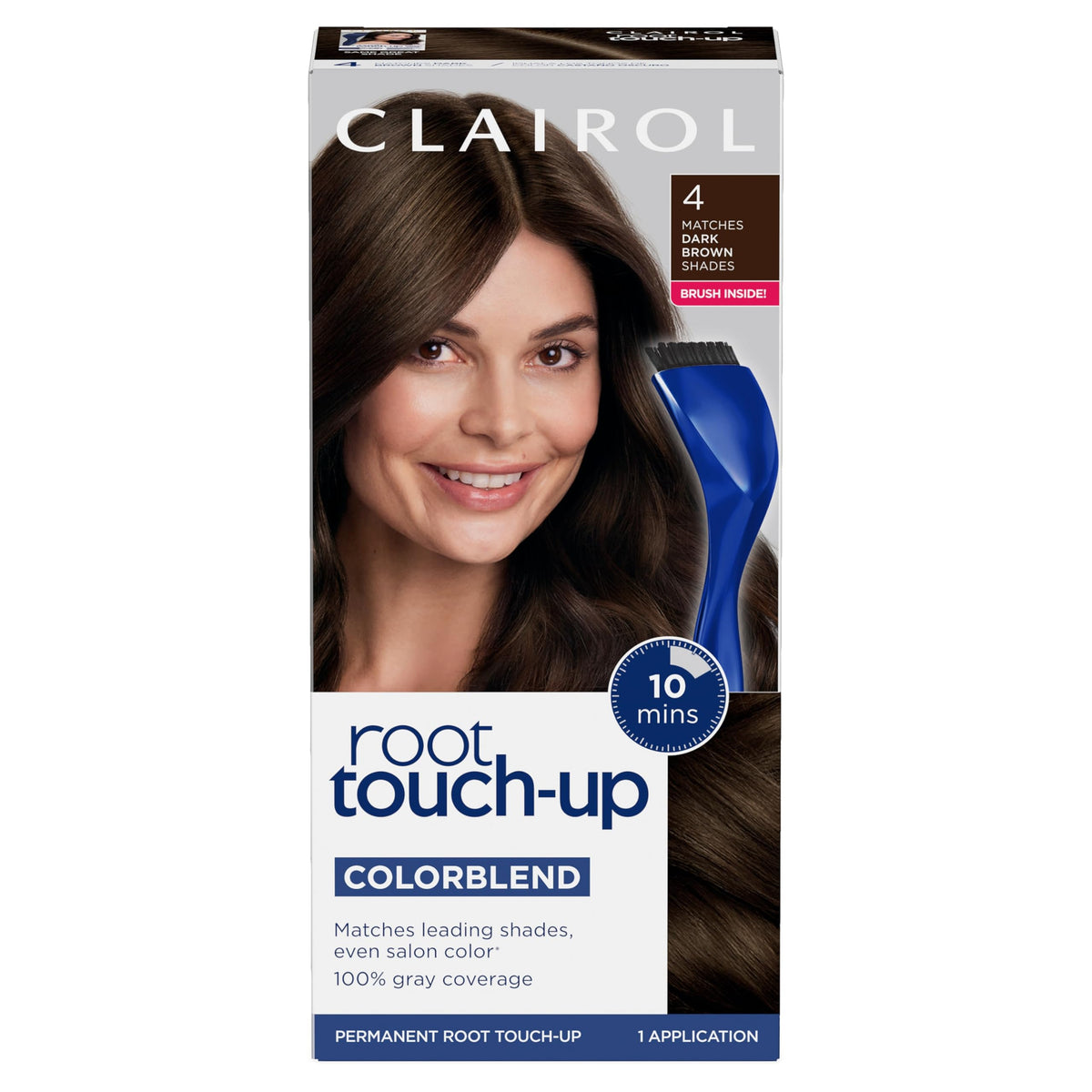 Clairol Root Touch-Up by Nice'n Easy Permanent Hair Dye, 4 Dark Brown Hair Color, 1 Count