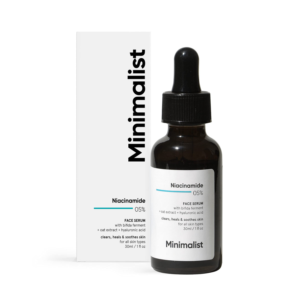 Minimalist Niacinamide 5% Face Serum with Vit B3 & Hyaluronic Acid for Clear Glowing Skin | Helps Reduce Dullness & Sun Damage, Hydrates & Repairs Skin Barrier | For Dry & Sensitive Skin | 30ml