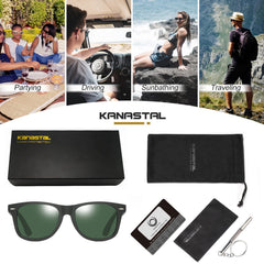KANASTAL Polarized Sunglasses Men, Fashion Square Sun Glasses Women, Classic Shades for Womens, Driving Fishing Outdoor 100% UV400 Protection