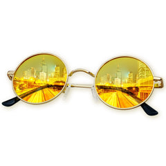 KANASTAL Hippie Round Polarized Sunglasses for Women Men, Small Circle Sun Glasses Classic Vintage Retro Shades Metal Frame UV400 Protection