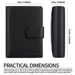 Men's Wallets Multifunctional RFID Blocking Leather Wallet Credit Card Trifold Compact Wallets for Men with ID Window & Coin Pocket